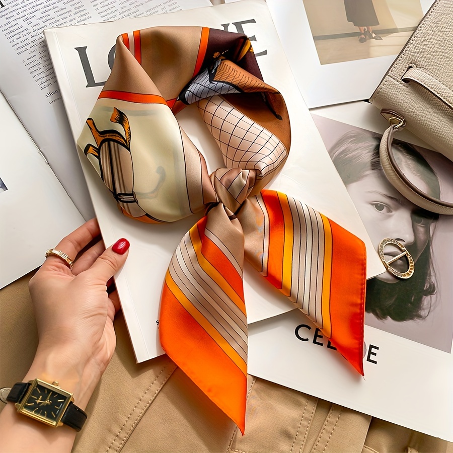 Women Bags For Office - Luxus Pferd Muster Seide quadratischen Schal