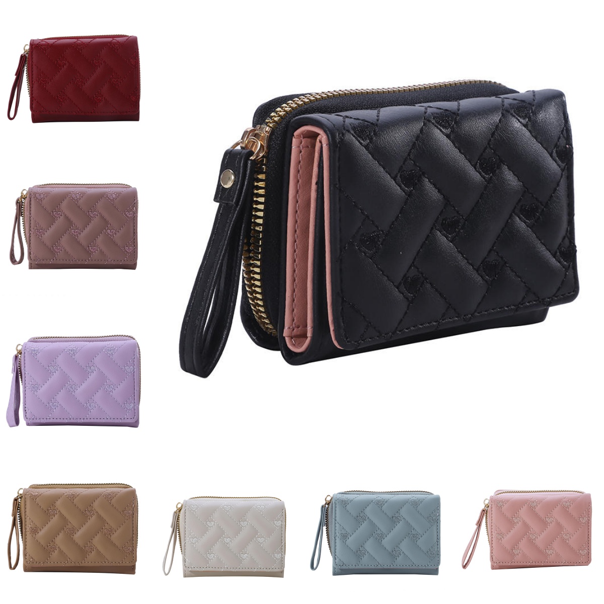 Women Bags Flipkart - PU-Leder Dreifach-Geldbörse für Damen mit Stickerei,