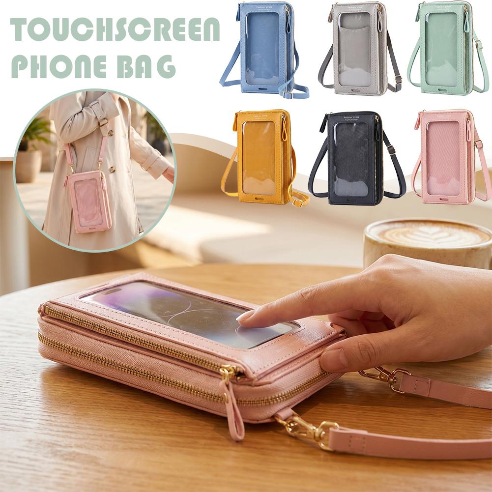Women Bags Purses - Damentaschen Weiche Leder-Geldbörsen Touchscreen-Handytasche Umhängetasche mit