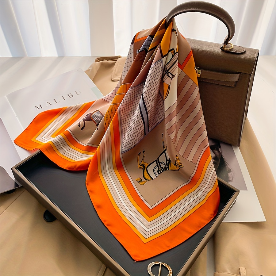 Luxus Pferd Muster Seide quadr – Women Bags For Office Bewertung und Preis