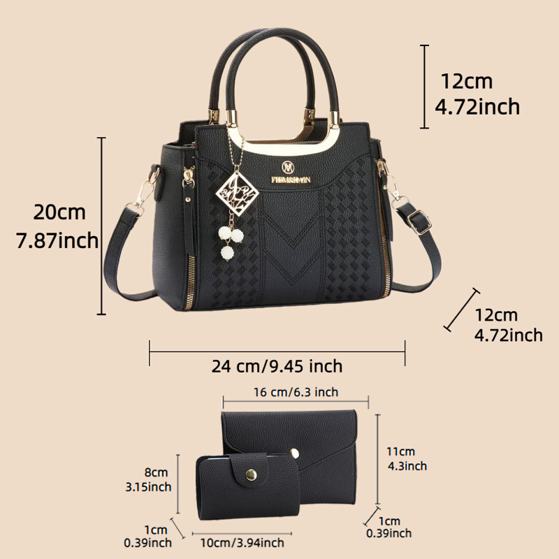 3-teiliges Handtaschen-Set aus – Women Bags Daily Use Bewertung und Preis