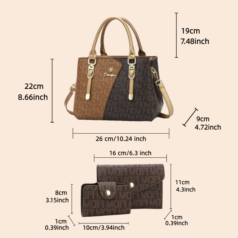 3-teiliges Damen-Taschenset, l – Women Bags Daily Use Bewertung und Preis