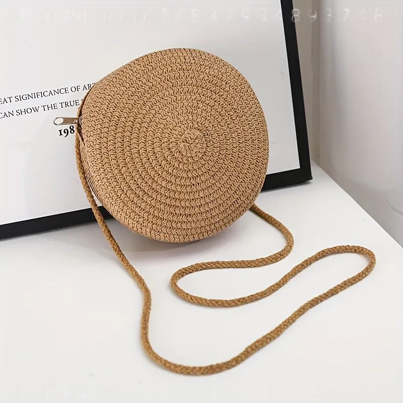 Runde Geflochtene Rattan-Umhän – Women Bags Purses Bewertung und Preis